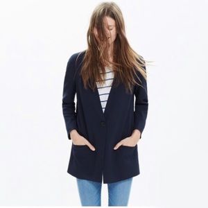NWT Madewell Flatiron Navy Blue Blazer Size S